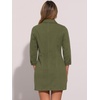 image:imageAllegra K Womens Denim Dresses Spring Summer Button Down 34 Sleeve 2026 Jean Mini DressArmy Green