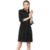 image:imageAllegra K Womens Denim Dresses Spring Summer Button Down 34 Sleeve 2026 Jean Mini DressBlack
