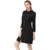 image:imageAllegra K Womens Denim Dresses Spring Summer Button Down 34 Sleeve 2026 Jean Mini DressBlack