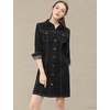 image:imageAllegra K Womens Denim Dresses Spring Summer Button Down 34 Sleeve 2026 Jean Mini DressBlack