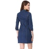 image:imageAllegra K Womens Denim Dresses Spring Summer Button Down 34 Sleeve 2026 Jean Mini DressBlue