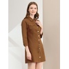 image:imageAllegra K Womens Denim Dresses Spring Summer Button Down 34 Sleeve 2026 Jean Mini DressBrown