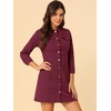 image:imageAllegra K Womens Denim Dresses Spring Summer Button Down 34 Sleeve 2026 Jean Mini DressBurgundy