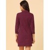 image:imageAllegra K Womens Denim Dresses Spring Summer Button Down 34 Sleeve 2026 Jean Mini DressBurgundy