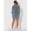 image:imageAllegra K Womens Denim Dresses Spring Summer Button Down 34 Sleeve 2026 Jean Mini DressGray Blue