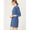 image:imageAllegra K Womens Denim Dresses Spring Summer Button Down 34 Sleeve 2026 Jean Mini DressLight Blue