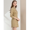 image:imageAllegra K Womens Denim Dresses Spring Summer Button Down 34 Sleeve 2026 Jean Mini DressLight Khaki