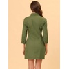 image:imageAllegra K Womens Denim Dresses Spring Summer Button Down 34 Sleeve 2026 Jean Mini DressOlive Green