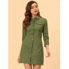 image:imageAllegra K Womens Denim Dresses Spring Summer Button Down 34 Sleeve 2026 Jean Mini DressOlive Green