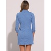 image:imageAllegra K Womens Denim Dresses Spring Summer Button Down 34 Sleeve 2026 Jean Mini DressSky Blue