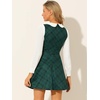 image:imageAllegra K Womens Peter Pan Collar Contrast Color Button Decor ALine Preppy Plaid Mini DressGreen