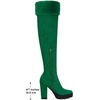 image:imageAllegra K Womens Platform Faux Fur Zipper Chunky Heel Over Knee Thigh High BootsEmerald Green