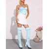 image:imageAllegra K Womens Platform Faux Fur Zipper Chunky Heel Over Knee Thigh High BootsSky Blue