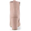 image:imageAllegra K Womens Pointed Toe Zipper Block Heel Ankle Chelsea BootsDust Pink