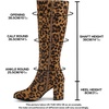 image:imageAllegra K Womens Side Zipper Chunky Heel Knee High Leopard Boots 10 M US 