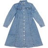 image:imageAllegra K Denim Dress for Womens Long Sleeve Button Down ALine Belted Classic Jean DressesGrey Blue