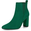 image:imageAllegra K Womens Pointed Toe Zipper Block Heel Ankle Chelsea BootsEmerald Green