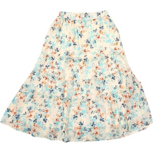image:imageAllegra K Womens Floral Skirt Chiffon Aline Long Tiered Ruffle Boho Summer Midi SkirtsLight Apricot