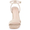 image:imageAllegra K Womens Chunky Heel Raffia Heels Bohemia Square Toe Slingback Strappy Linen SandalsBeige