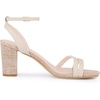 image:imageAllegra K Womens Chunky Heel Raffia Heels Bohemia Square Toe Slingback Strappy Linen SandalsBeige