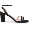 image:imageAllegra K Womens Chunky Heel Raffia Heels Bohemia Square Toe Slingback Strappy Linen SandalsBlack