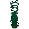 image:imageAllegra K Womens Faux Velvet Lace Up Chunky Dark Green Heel Strappy Sandals 8 m US
