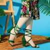 image:imageAllegra K Womens Faux Velvet Lace Up Chunky Dark Green Heel Strappy Sandals 8 m US