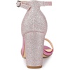 image:imageAllegra K Womens Glitter Ankle Strap Chunky Heels Pink Sandals 7 M US