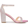 image:imageAllegra K Womens Glitter Ankle Strap Chunky Heels Pink Sandals 7 M US