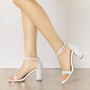image:imageAllegra K Womens Glitter Ankle Strap Chunky Heels White Sandals  8 M US