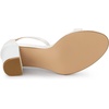 image:imageAllegra K Womens Glitter Ankle Strap Chunky Heels White Sandals  8 M US