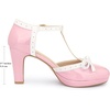 image:imageAllegra K Womens Platform Bow Chunky Heels TStrap Mary Janes PumpsPink