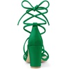 image:imageAllegra K Womens Strappy Lace Up Chunky Heeled Green Heels Sandals 75 M US