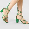 image:imageAllegra K Womens Strappy Lace Up Chunky Heeled Green Heels Sandals 85 m US