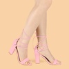 image:imageAllegra K Womens Tie Up Strappy Heels Light Pink Chunky High Heels Sandal 65 M US
