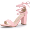 image:imageAllegra K Womens Tie Up Strappy Heels Light Pink Chunky High Heels Sandal 65 M US