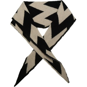image:imageAllegra K Rhombus Shape Knit Scarf for Women Geometry Striped Pattern Winter Warm Shawl