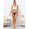 image:imageAllegra K Underwear for Women LowRise Contract Color Bikini Sporty SweatAbsorbing ThongsBlack
