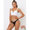 image:imageAllegra K Underwear for Women LowRise Contract Color Bikini Sporty SweatAbsorbing ThongsBlack
