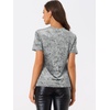 image:imageAllegra K Womens Christmas Velvet Top Crew Neck Short Sleeve Casual TShirtLight Grey