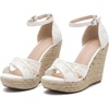 image:imageAllegra K Womens Espadrilles Lace Wedges Wedge SandalsFlower White