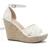 image:imageAllegra K Womens Espadrilles Lace Wedges Wedge SandalsFlower White