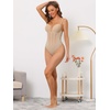 image:imageAllegra K Womens Mesh Jumpsuit Top Bodysuit Tummy Control Sculpting Body Shaper Shapewear Thong with Adjustable Straps