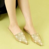 image:imageAllegra K Womens Slip On Glitter Heels Pointed Toe Slide Mules