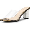 image:imageAllegra K Womens Clear Glitter Chunky Heels Slide Heel Sandals