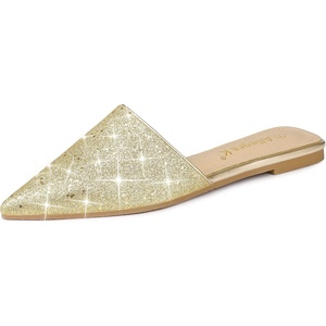 image:imageAllegra K Womens Slip On Glitter Heels Pointed Toe Slide Mules