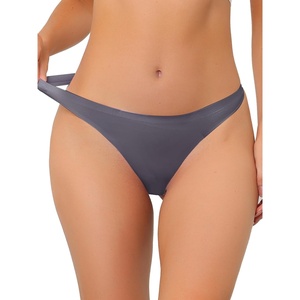 image:imageAllegra K Womens Underwear Satin Invisible Bikini Comfortable NoShow ThongsGray