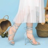 image:imageAllegra K Womens Stiletto Heel Laceup Sandals  3 34 inches Heel Open Toe Comfortable Faux Suede perfect for Evening Party Wedding Date NightSky Blue