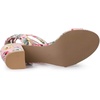 image:imageAllegra K Womens Block Heel Lace Up Sandals  2 38 inches Heel Flower PrintedComfortable Faux Suede perfect for Evening Party Wedding Date NightFloral Pink