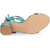 image:imageAllegra K Womens Block Heel Lace Up Sandals  2 38 inches Heel Flower PrintedComfortable Faux Suede perfect for Evening Party Wedding Date NightLake Blue